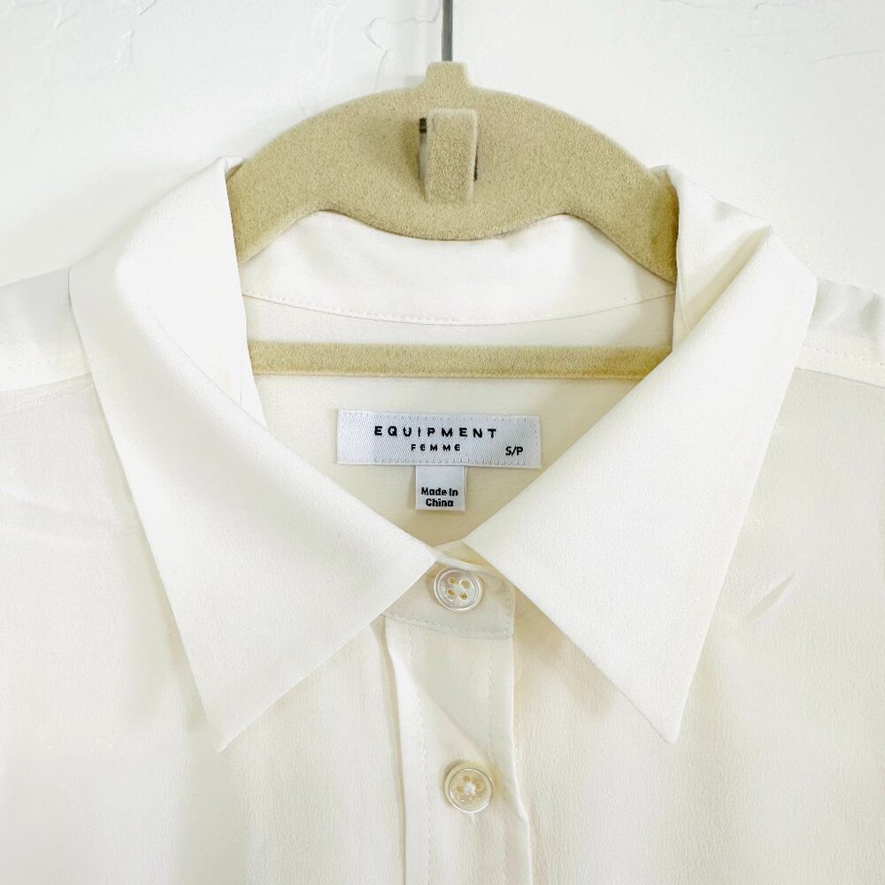 Equipment Slim Signature Silk Shirt - Nature White